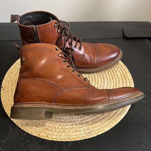 Base London Men Leather Chelsea Combat Boot Size 42 - Picture 4 of 15